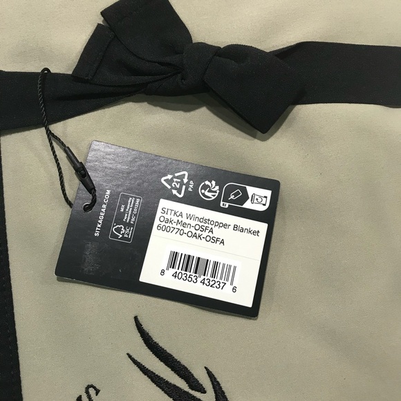 Sitka Windstopper Blanket Oak  Tan & Black - NWT! LAST ONE - Picture 7 of 9